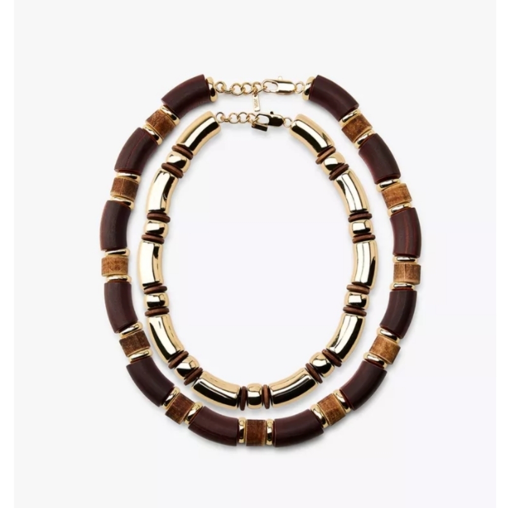 Zara‎ Pack Of 2 Combined Wood Necklaces - Picture 3 of 4